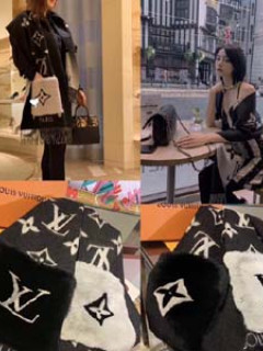 루이** 캐시미어 머플러 블랙