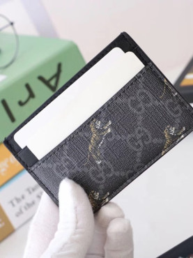 구* 2020 PVC & Leather Card Purse 523685 - 구* 2020 남여공용 PVC & 레더 카드 퍼스 GUW0132.Size(10cm).블랙