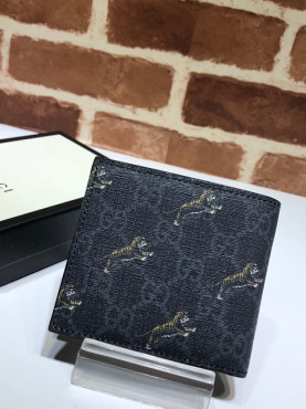 구* 타이거 프린트 남성용 반지갑 GUW0026.Size(11CM).블랙
