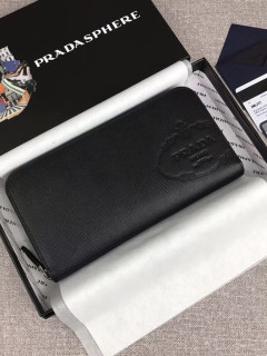  2020 Saffiano Mens Zip Round Wallet, 2ML317 - 프** 2020 사피아노 남성용 지퍼 라운드 장지갑,PRAW0150,20CM.블랙,블루