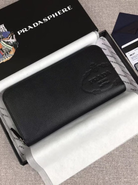  2020 Saffiano Mens Zip Round Wallet, 2ML317 - 프** 2020 사피아노 남성용 지퍼 라운드 장지갑,PRAW0150,20CM.블랙,블루