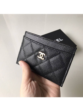 [CHANEL]샤* 카드지갑 캐비어 금장
