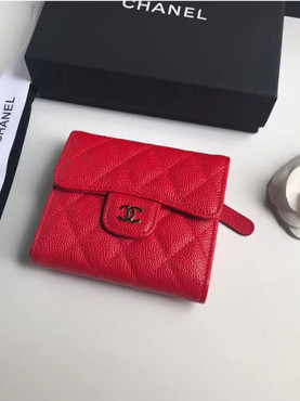 CHANEL 샤* 반지갑 A82288-10 캐비어 금장