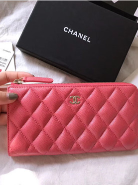 [CHANEL]샤* 지퍼 장지갑 A68788-2 캐비어 은장