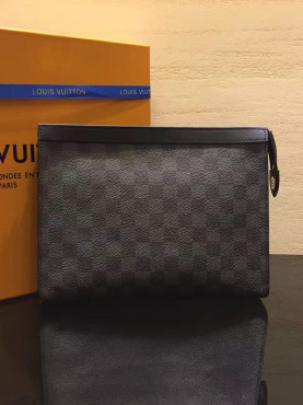 [LOUIS VUITTON]루이** 포쉐트 보야지 다미에 그라파이트 클러치 N41696