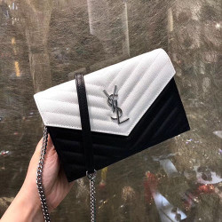 생로* 투톤 플랩 미니 체인크로스백 19CM Y70011