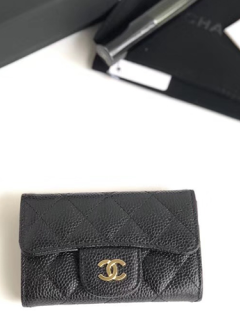 CHANEL 샤* 카드지갑 케비어 금장 A80799