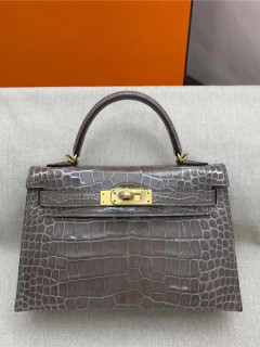  에*** 미니 켈리백 19CM 오리지날 악어가죽사용 (100%수작업) H607781