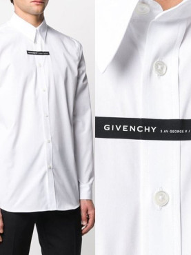GIVENCHY 지** 로고포인트 솔리드셔츠