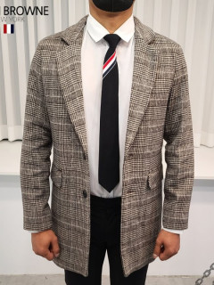  톰*** 글렌체크 울 코트