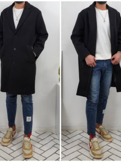  셀** 딕 오버 싱글 울 코트 [고급]