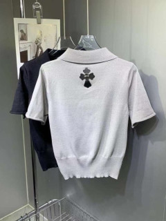  크*하* 크로스 카라 반팔 니트