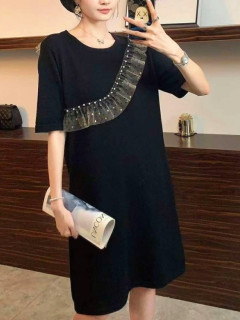  세**로* 스팽프릴 니트 원피스