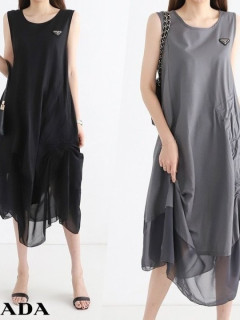  프** Sleeveless Linen Pleated Dres