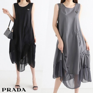  프** Sleeveless Linen Pleated Dres